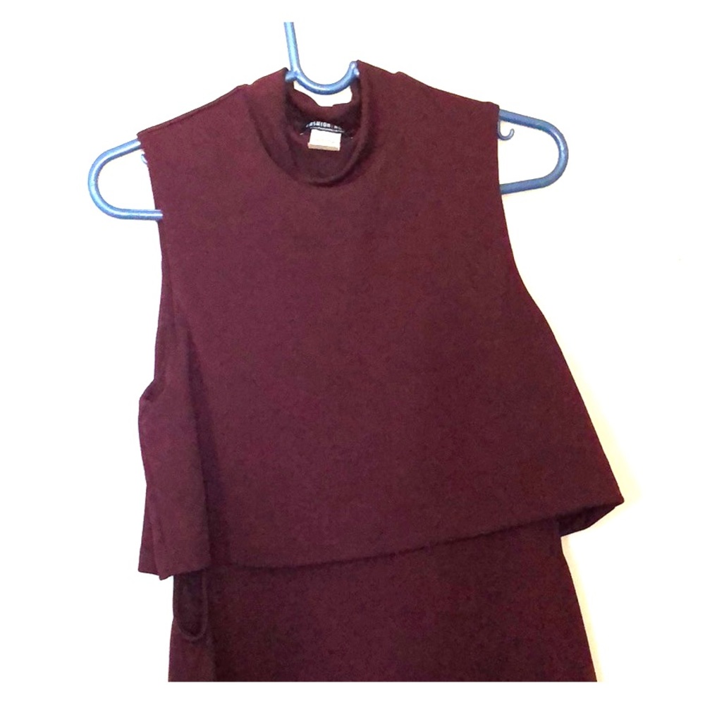 Fashion nova layered Burgundy dress